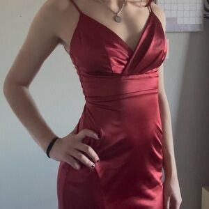 Teeze Me Strapless Red Dress